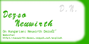 dezso neuwirth business card